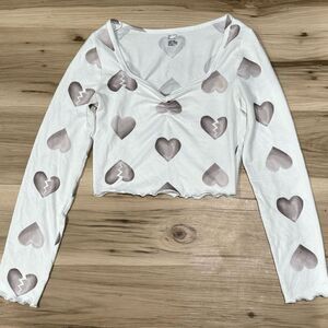 Gilly Hicks Broken Hearts Cinched Cropped Long Sleeve Top Women’s XS